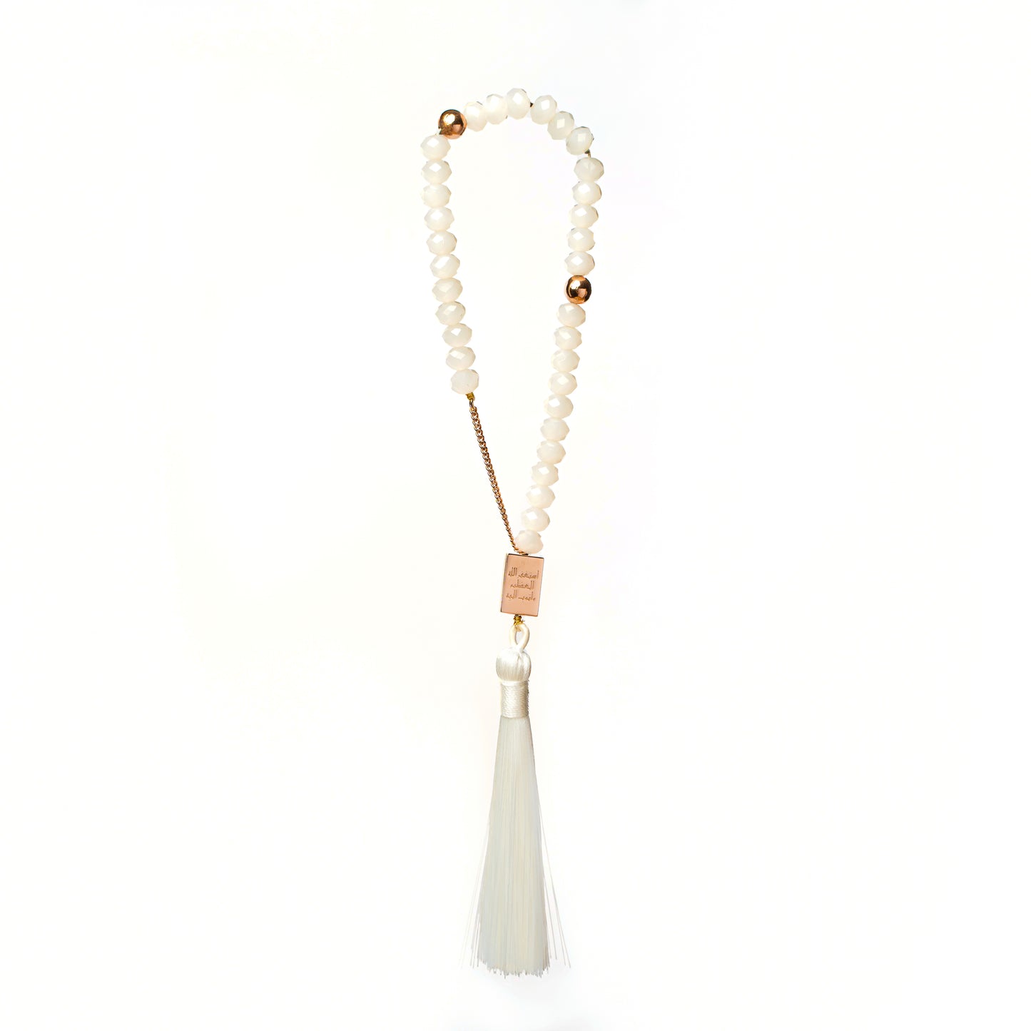 Rose-Gold Clear Quartz Prayer Bead