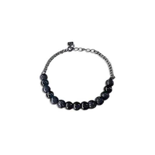Half Chain Bracelet x Black Beads