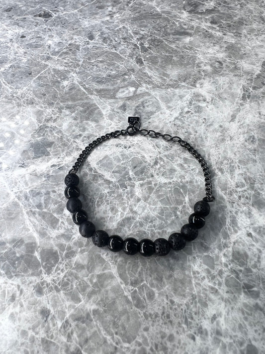 Half Chain Bracelet x Black Beads