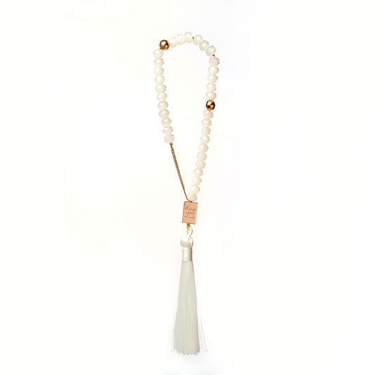 Rose-Gold Clear Quartz Prayer Bead